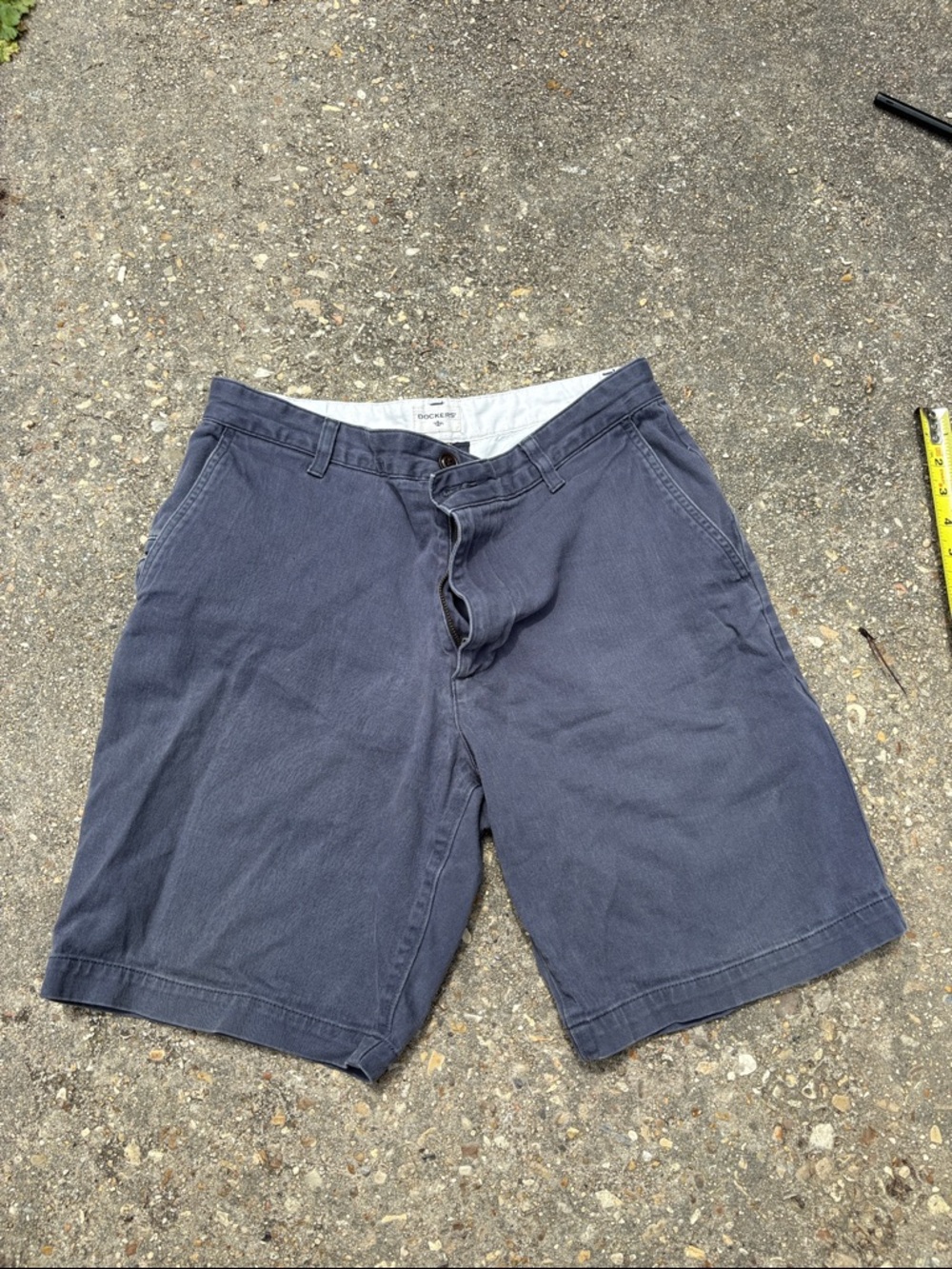 Dockers Men's Dark Blue Flat Front Cotton Shorts